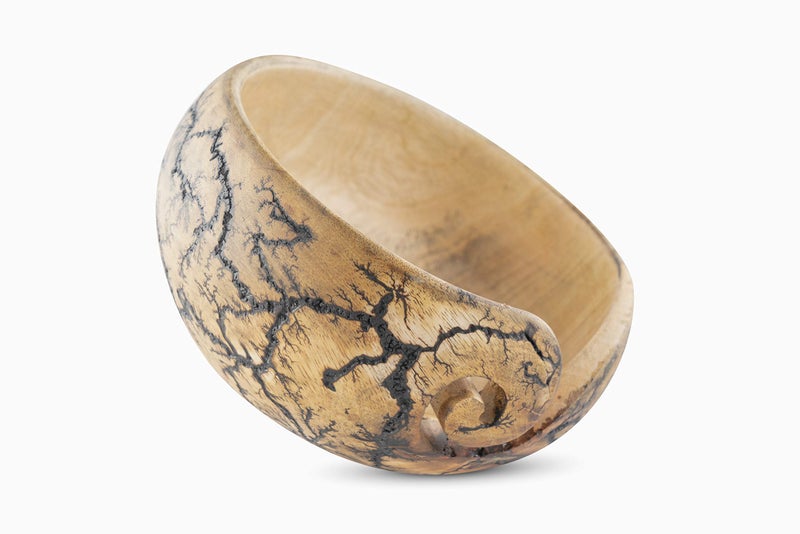 GoCraft Yarn Storage Bowl â€“ Handmade Wooden Yarn Bowl with Fractal Burn Pattern â€“ 5.5"x3" Knitting & Crochet Organizer for Yarn Balls â€“ Great Gift Idea for Knitters & Crochet Lovers - Image 2